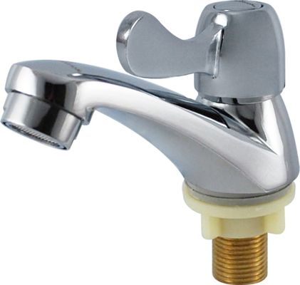 Moderno Valvo di ceramica Core Lega di zinco singolo manico Vasca del rubinetto con finitura cromata