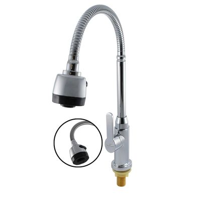 Rubinetto moderno per acqua calda e fredda con design tradizionale Rubinetto a singolo manico di zinco lucidato