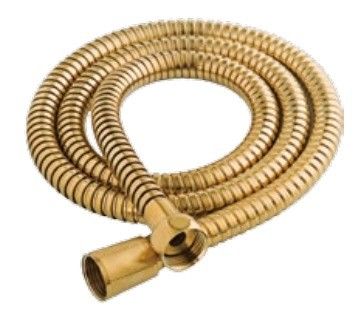 L'ultimo flessibile doccia a doppia chiusura in oro spazzolato presenta un design elegante e lussuoso, adatto a bagni vintage di alta gamma.