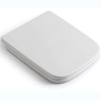 Copertura del seggiolino del bagno in PP bianco quadrato con un pulsante di rilascio rapido e funzione di chiusura lenta