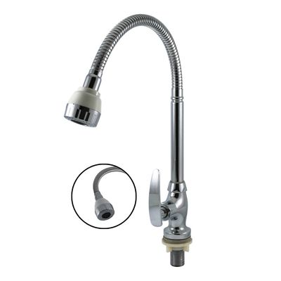 Rubinetto di cucina in ottone moderno con finitura in cromo e design a manico singolo