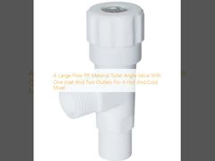 Valvola angolare per WC in materiale PP ad alto flusso con un ingresso e due uscite per miscelatore caldo e freddo