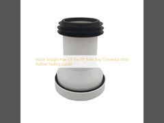 White Straight Pipe Of The PP Toilet Tray Connector With Rubber Sealing Gasket